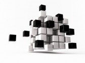 7092475 a 3d maded cube on a white background